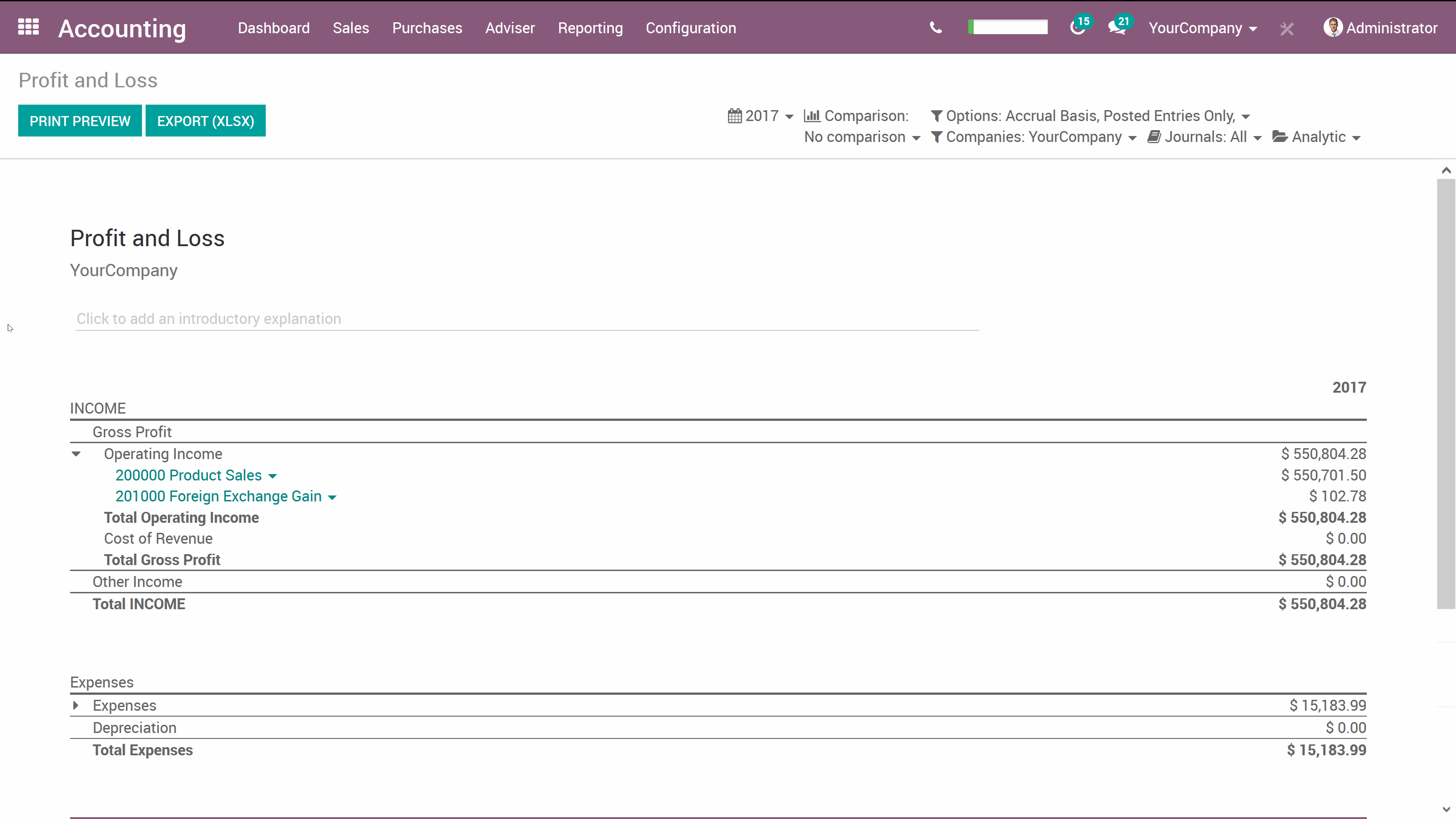 Odoo - Sample 3 for three columns